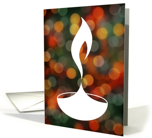 Diwali Greetings Bokeh Candlelight card (1409660)