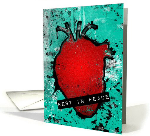 Anatomical Heart Rest In Peace Sympathy card (1416624)