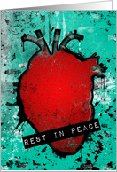 Anatomical Heart Rest In Peace Sympathy Card