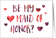 Be My Maid Of Honor Invitation, blank inside card