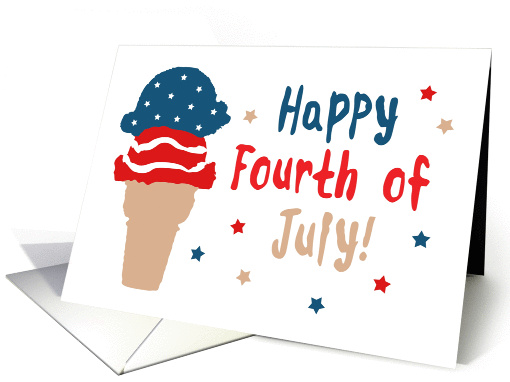 Happy Fourth of July Stars and Stripes Cone card (1418620)