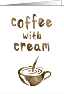 coffee with cream bokeh card