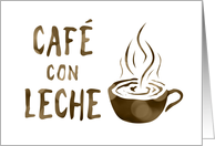 cafe con leche, blank inside card