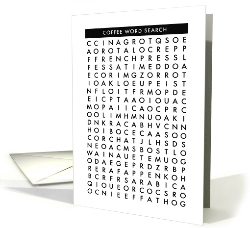 coffee word search Happy National Coffee Day card (1425708)