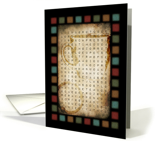 coffee word search invitation card (1425752)