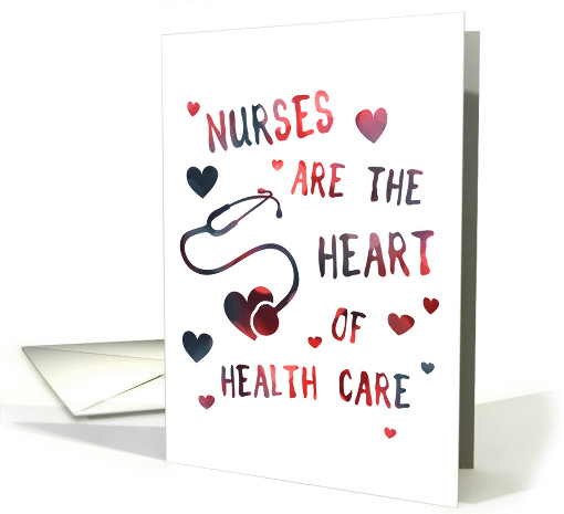 nurses are the heart of health care bokeh stethoscope card (1432474)