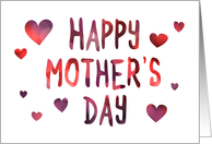 happy mother’s day bokeh hearts, blank inside card