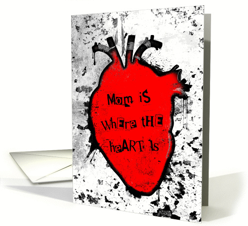 mom is where the anatomical heart is, happy mother's day card