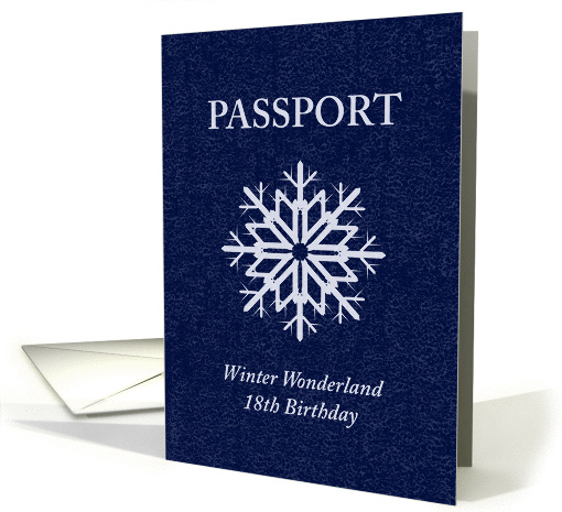 Winter Wonderland Passport Invitation to 18th Birthday Party card