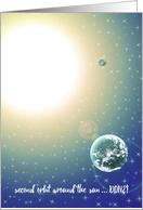 Happy 2nd Birthday Orbit Around the Sun card
