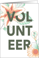 Thank You Volunteer Vintage Flowers card