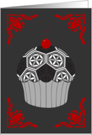 Soccer Ball Birthday Cupcake card