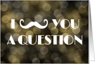 Mustache Groomsman Invitation Gold Bokeh Lights card