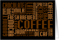 Happy International Coffee Day Word Mash Up card