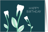 Happy Birthday Dentist Flowering Teeth card