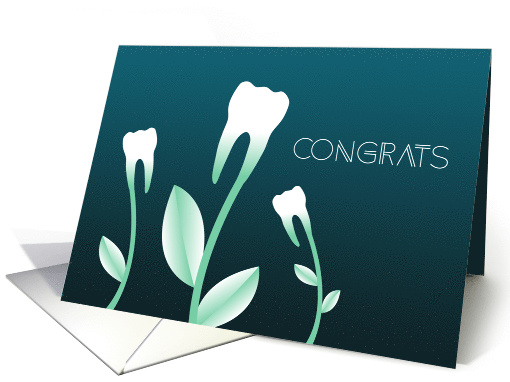 Congrats On Graduating Dental School Flowering Teeth card (1527448)