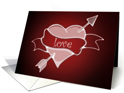 love : cupid shot heart : card (348430)