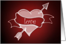 love : cupid shot heart : card