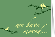 we have moved... (mod birds) card