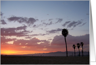 sunset on the beach card