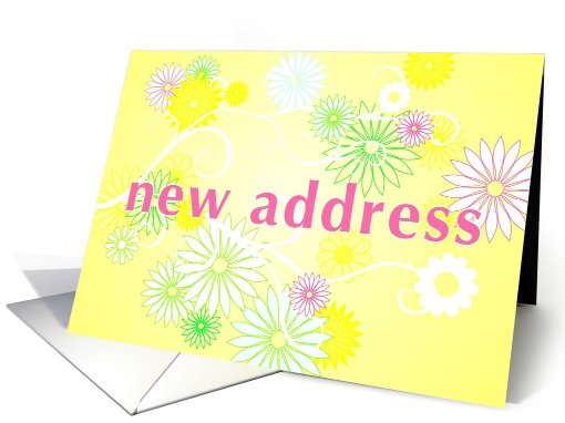 new address (spring flowers) card (700714)