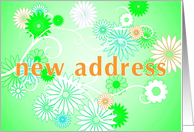 new address (retro flowers) card