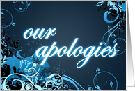 our apologies card