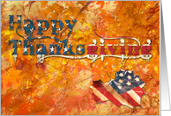 happy thanksgiving (fall flag) card