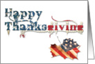 happy thanksgiving (fall flag) card