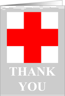 thank you... for your support during this difficult time! (red cross) card
