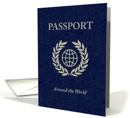 around the world party passport invitation card (704708)