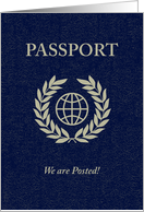 we’re posted passport moving announcement card