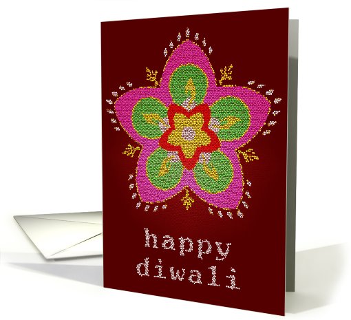 happy diwali : stained glass rangoli card (705212)