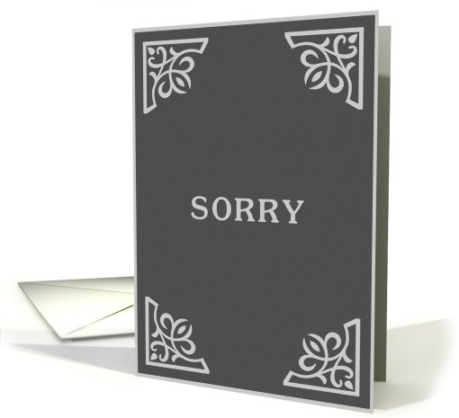 SORRY : elegant grey card (705410)