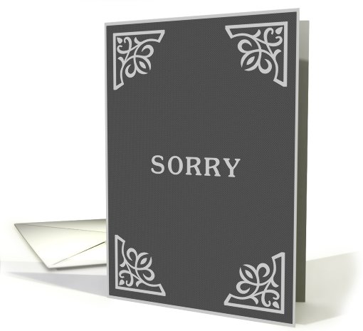 SORRY : elegant grey card (705414)
