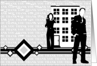 THANK YOU : mod diamond business silhouettes card