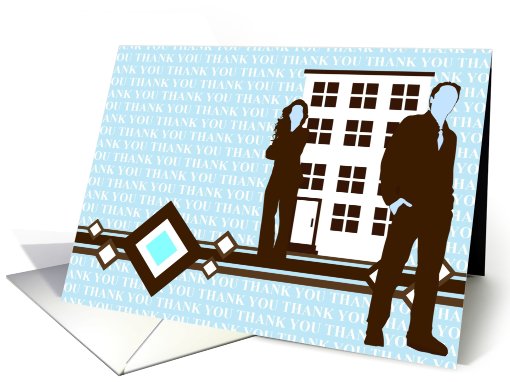 THANK YOU : mod diamond business silhouettes card (705426)
