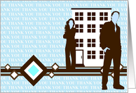THANK YOU : mod diamond business silhouettes card