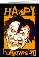 monster face halloween party invite card