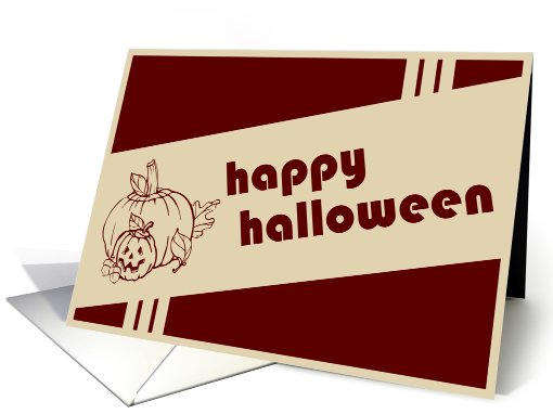 jack-o-lantern halloween party invite card (706596)