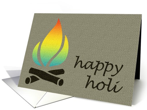 happy holi : festival of color bonfire card (708170)