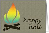 happy holi : festival of color bonfire card