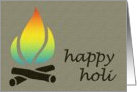 happy holi : festival of color bonfire card