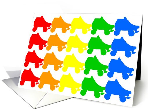 rainbow roller skates card (712027)