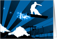 snowboard powder trail card