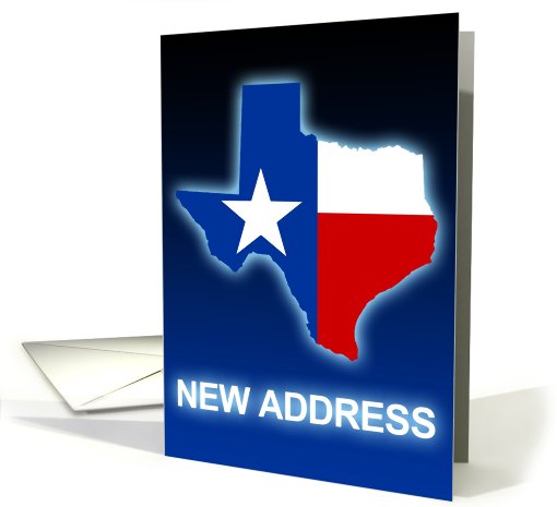 texas flag new address announcement card (714499)
