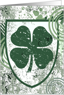 happy st. patrick’s day : shamrock crest card