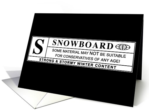 snowboard warning label card (718407)
