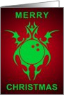 merry christmas : tribal bowling ball card