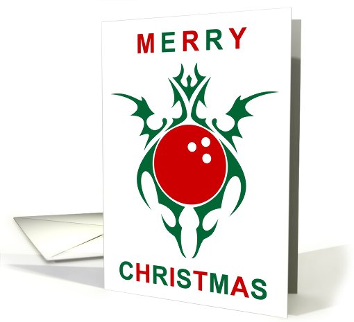 merry christmas : tribal bowling ball card (718467)